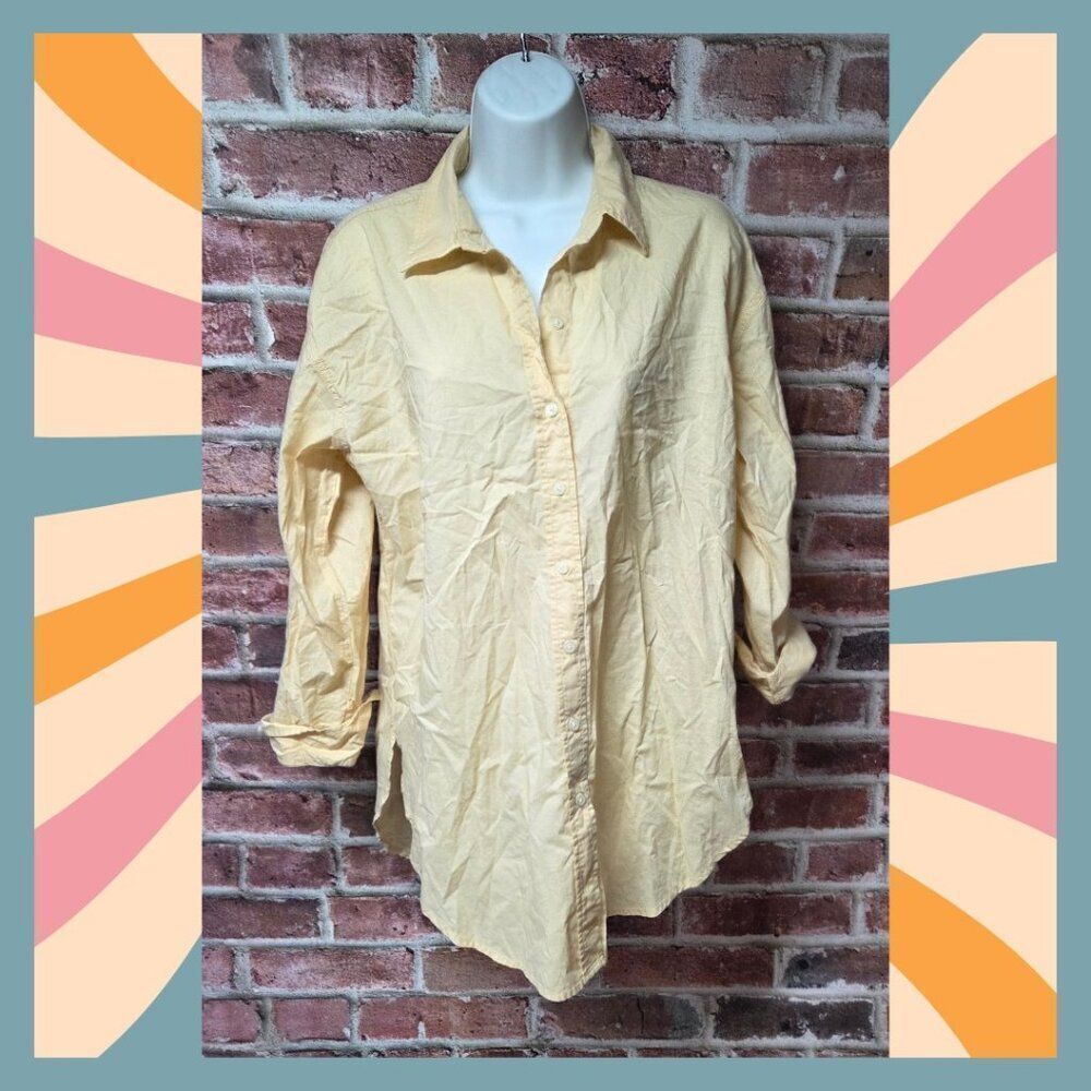 Laid-Back Luxe – Universal Thread Cotton Tunic Button Down (Tan | Small)